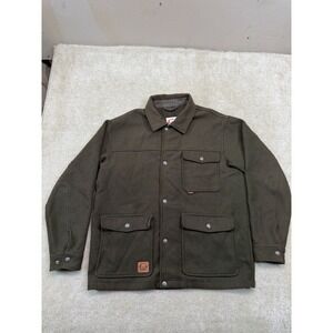 Sorel Woool Utility Jacket Mens Large Green 3 Pocket Snap Button Outdoor